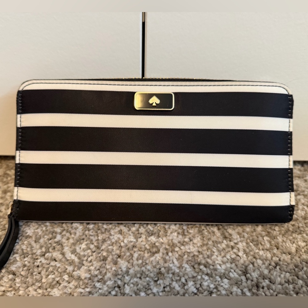 Kate Spade Black and White Striped Wallet